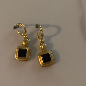 ROXANNE Assoulin gold tone and black onyx earrings